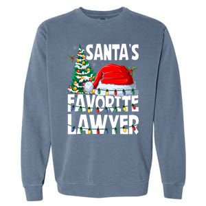 Funny Xmas Lighting SantaS Favorite Lawyer Christmas Garment-Dyed Sweatshirt