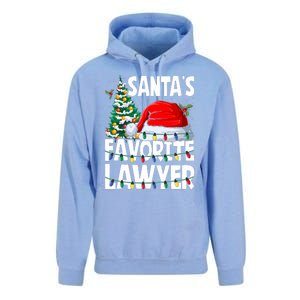 Funny Xmas Lighting SantaS Favorite Lawyer Christmas Unisex Surf Hoodie