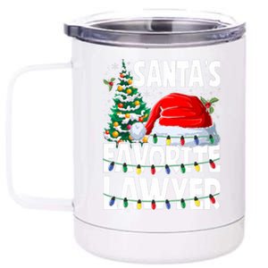 Funny Xmas Lighting SantaS Favorite Lawyer Christmas 12 oz Stainless Steel Tumbler Cup