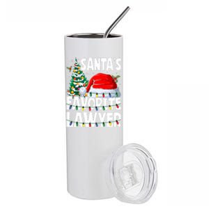 Funny Xmas Lighting SantaS Favorite Lawyer Christmas Stainless Steel Tumbler