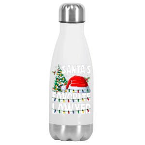 Funny Xmas Lighting SantaS Favorite Lawyer Christmas Stainless Steel Insulated Water Bottle