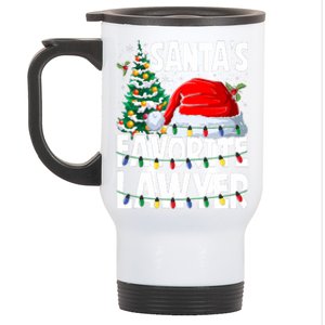 Funny Xmas Lighting SantaS Favorite Lawyer Christmas Stainless Steel Travel Mug