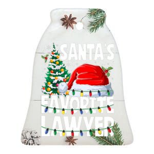 Funny Xmas Lighting SantaS Favorite Lawyer Christmas Ceramic Bell Ornament