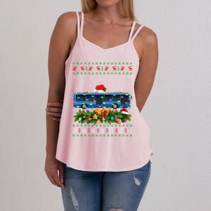 Funny Xmas Lighting Tree Santa Ugly Bus Christmas Gift Women's Strappy Tank