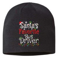 Funny Xmas Lighting Santas Favorite Bus Driver Christmas Sustainable Beanie