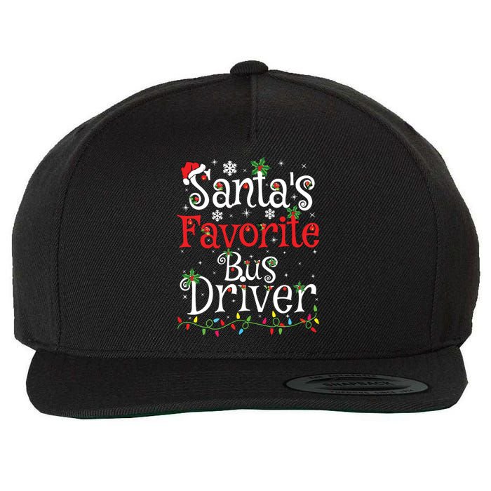 Funny Xmas Lighting Santas Favorite Bus Driver Christmas Wool Snapback Cap