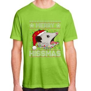 Funny Xmas Merry Hissmas Possum Lovers Opossum Christmas Adult ChromaSoft Performance T-Shirt