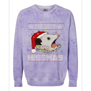 Funny Xmas Merry Hissmas Possum Lovers Opossum Christmas Colorblast Crewneck Sweatshirt