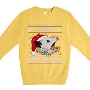 Funny Xmas Merry Hissmas Possum Lovers Opossum Christmas Premium Crewneck Sweatshirt