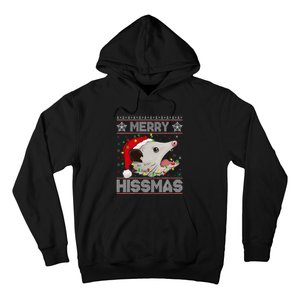 Funny Xmas Merry Hissmas Possum Lovers Opossum Christmas Hoodie