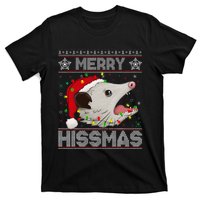 Funny Xmas Merry Hissmas Possum Lovers Opossum Christmas T-Shirt