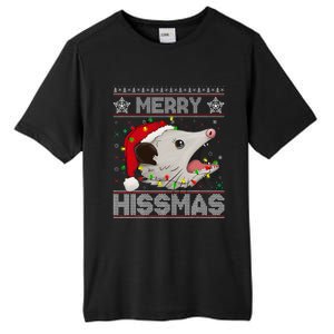 Funny Xmas Merry Hissmas Possum Lovers Opossum Christmas Tall Fusion ChromaSoft Performance T-Shirt