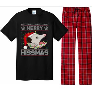 Funny Xmas Merry Hissmas Possum Lovers Opossum Christmas Pajama Set