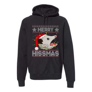 Funny Xmas Merry Hissmas Possum Lovers Opossum Christmas Premium Hoodie