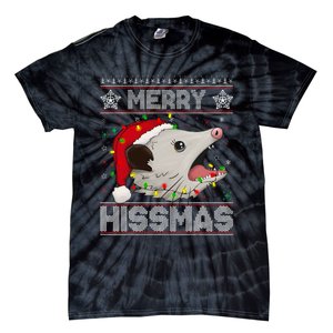 Funny Xmas Merry Hissmas Possum Lovers Opossum Christmas Tie-Dye T-Shirt