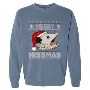 Funny Xmas Merry Hissmas Possum Lovers Opossum Christmas Garment-Dyed Sweatshirt