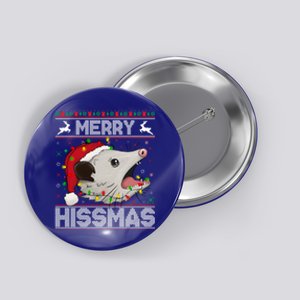 Funny Xmas Merry Hissmas Possum Lovers Opossum Christmas Gift Button