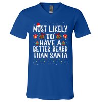 Funny Xmas Most Likely To Have A Better Beard Than Santa V-Neck T-Shirt