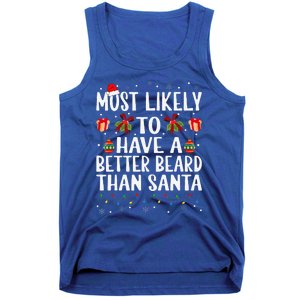 Funny Xmas Most Likely To Have A Better Beard Than Santa Tank Top