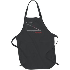 Find X Math Teacher Graphic Sarcastic Gift Novelty Dad Joke Full-Length Apron With Pockets