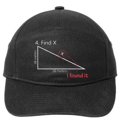 Find X Math Teacher Graphic Sarcastic Gift Novelty Dad Joke 7-Panel Snapback Hat