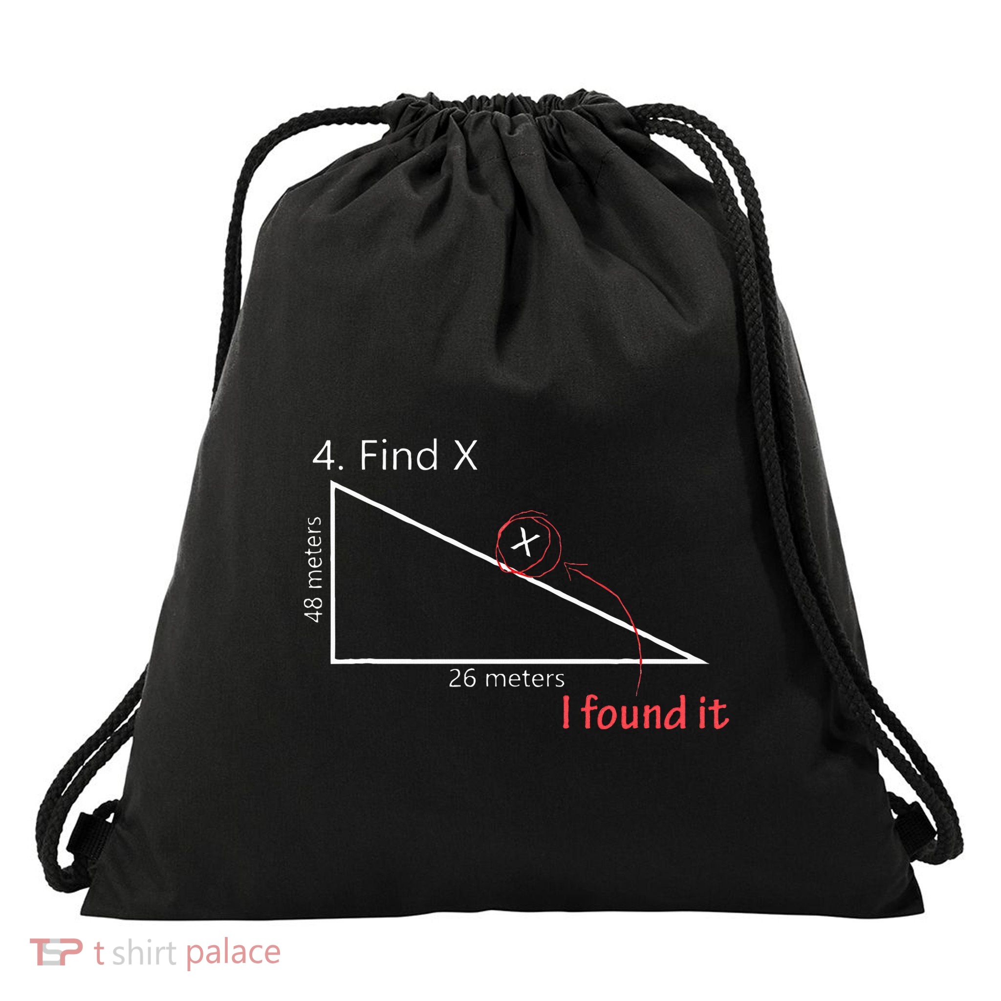 Find X Math Teacher Graphic Sarcastic Gift Novelty Dad Joke Drawstring Bag