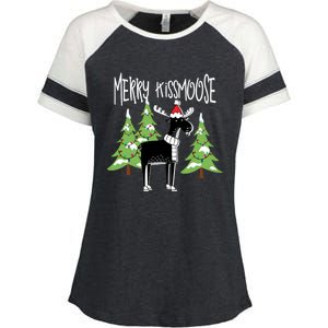 Funny Xmas Moose Pun Merry Moose Gift Clothes Gift Enza Ladies Jersey Colorblock Tee