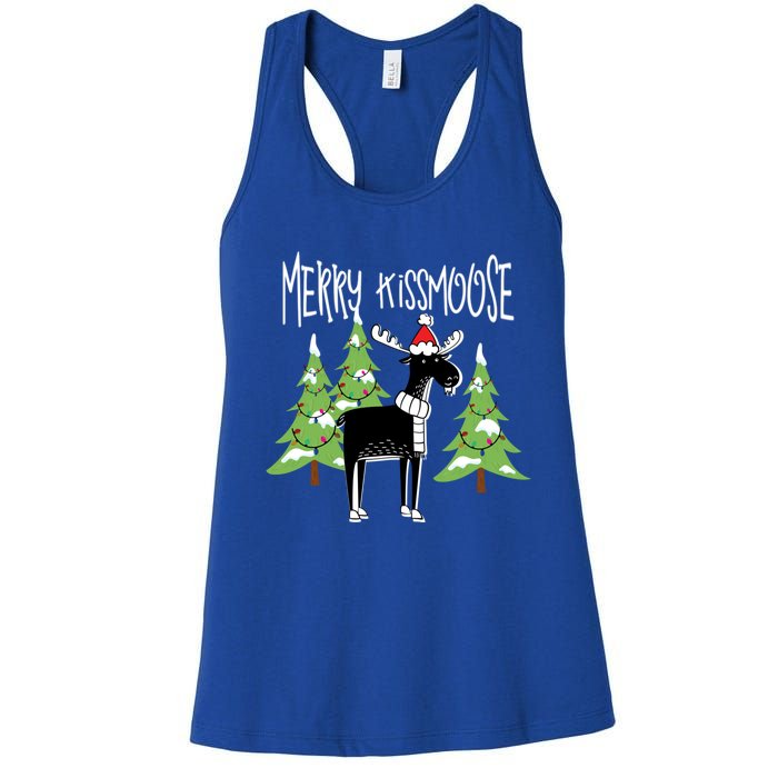 Funny Xmas Moose Pun Merry Moose Gift Clothes Gift Women's Racerback Tank