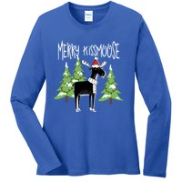 Funny Xmas Moose Pun Merry Moose Gift Clothes Gift Ladies Long Sleeve Shirt