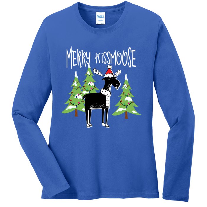 Funny Xmas Moose Pun Merry Moose Gift Clothes Gift Ladies Long Sleeve Shirt