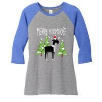 Funny Xmas Moose Pun Merry Moose Gift Clothes Gift Women's Tri-Blend 3/4-Sleeve Raglan Shirt