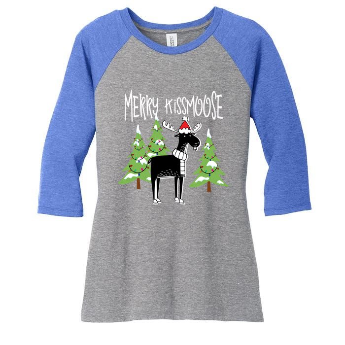 Funny Xmas Moose Pun Merry Moose Gift Clothes Gift Women's Tri-Blend 3/4-Sleeve Raglan Shirt