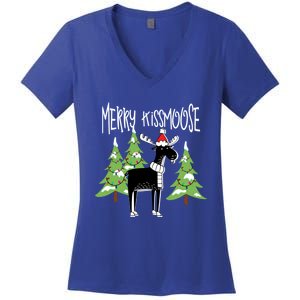 Funny Xmas Moose Pun Merry Moose Gift Clothes Gift Women's V-Neck T-Shirt