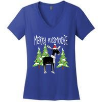 Funny Xmas Moose Pun Merry Moose Gift Clothes Gift Women's V-Neck T-Shirt