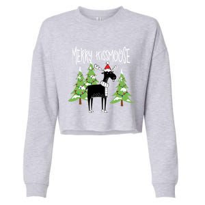 Funny Xmas Moose Pun Merry Moose Gift Clothes Gift Cropped Pullover Crew