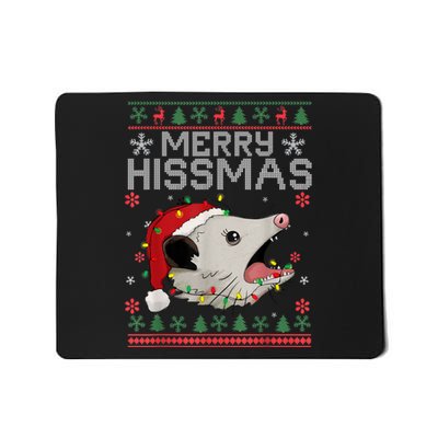 Funny Xmas Merry Hissmas Possum Lovers Opossum Christmas Mousepad