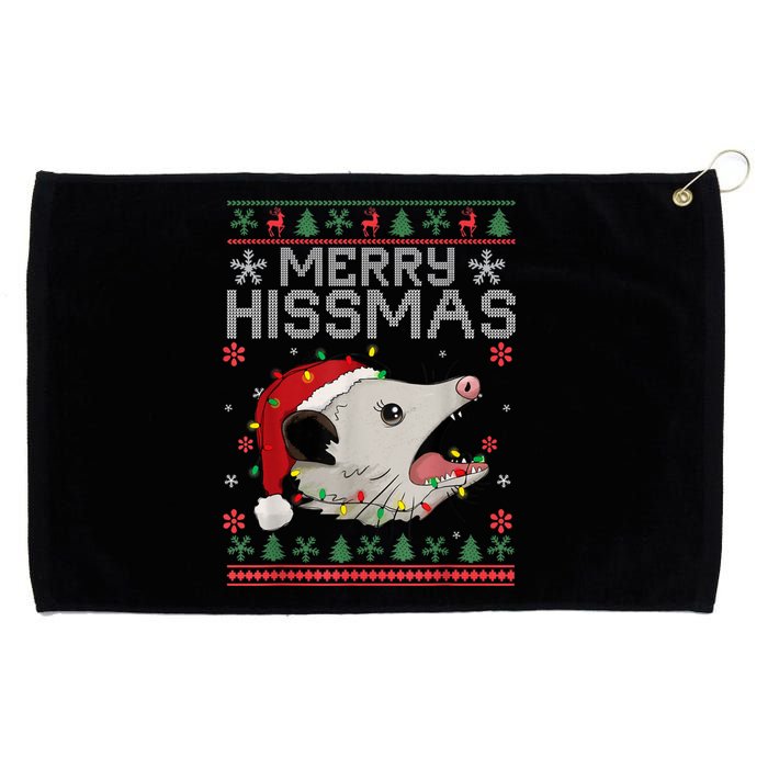 Funny Xmas Merry Hissmas Possum Lovers Opossum Christmas Grommeted Golf Towel