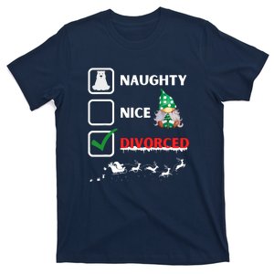 Funny Xmas Naughty Nice List Funny Christmas Santa Gnome Gift T-Shirt