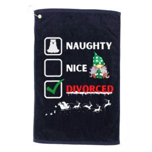 Funny Xmas Naughty Nice List Funny Christmas Santa Gnome Gift Platinum Collection Golf Towel