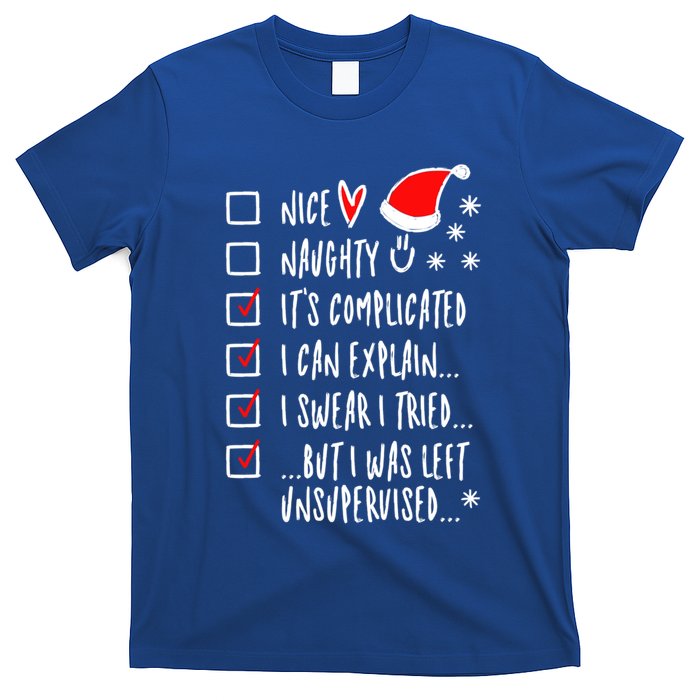 Funny Xmas Nice Naughty List I Can Explain I Swear I Tried Meaningful Gift T-Shirt