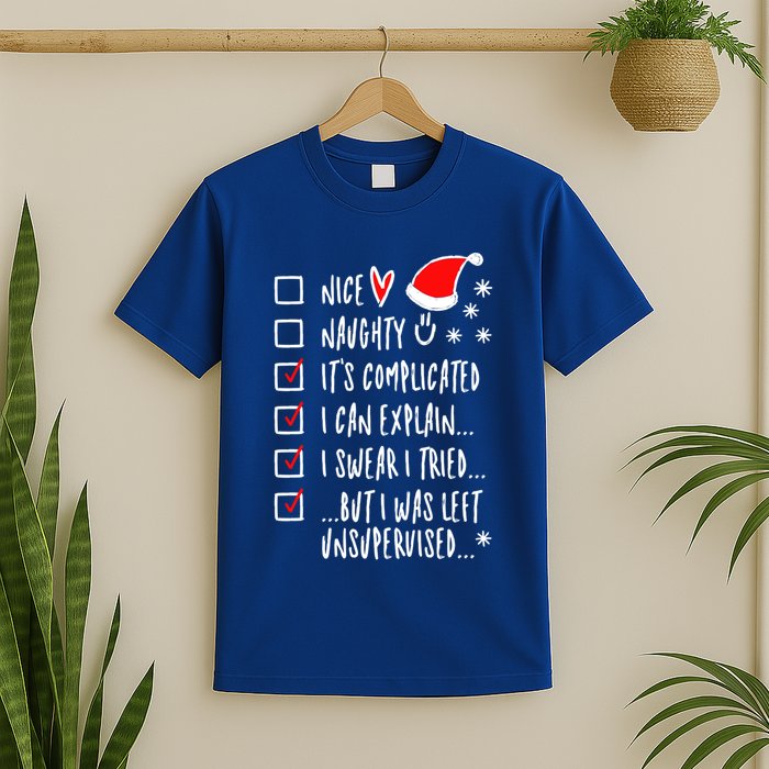 Funny Xmas Nice Naughty List I Can Explain I Swear I Tried Meaningful Gift T-Shirt