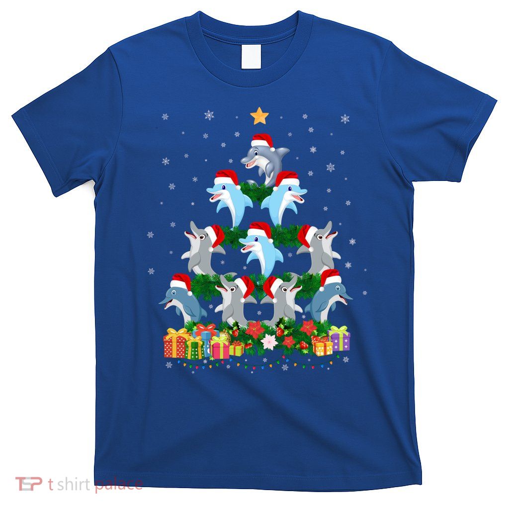 Funny Xmas Outfit For Dolphin Lovers Ugly Christmas Sweater Cool Gift T-Shirt