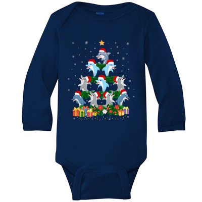 Funny Xmas Outfit For Dolphin Lovers Ugly Christmas Sweater Cool Gift Baby Long Sleeve Bodysuit