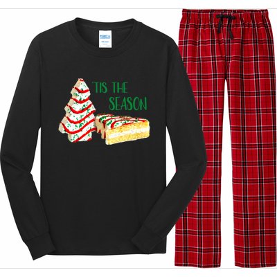 Family Xmas Outfit Cake Lovers Christmas Tree Snack Cake Tee Gift Long Sleeve Pajama Set