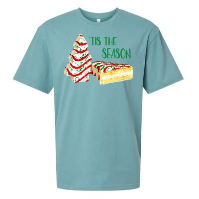 Family Xmas Outfit Cake Lovers Christmas Tree Snack Cake Tee Gift Sueded Cloud Jersey T-Shirt