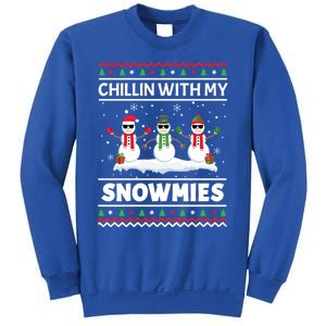 Funny Xmas Pajama Ugly Christmas Chillin With My Snowmies Cute Gift Sweatshirt