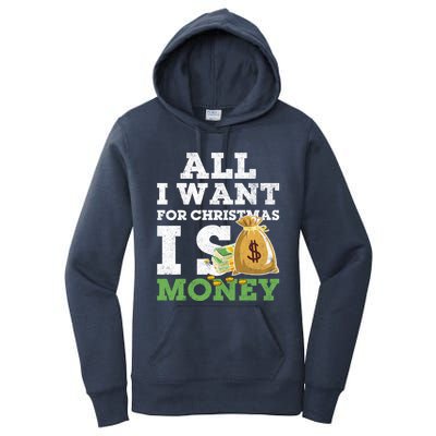 Funny Xmas Pajama All I Want For Christmas Is Money Gift Women's Pullover Hoodie