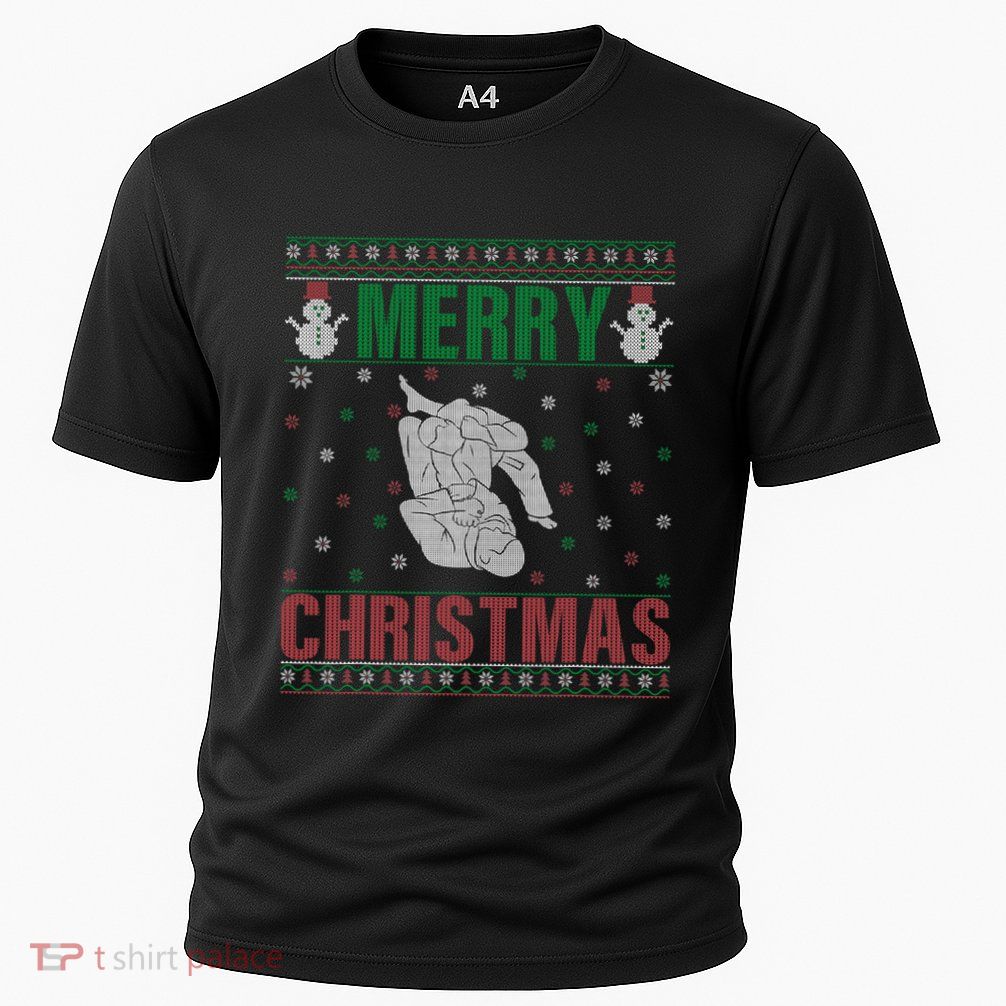 Family Xmas Pjs Matching Jiu Jitsu Fighter Ugly Christmas Cooling Performance Crew T-Shirt