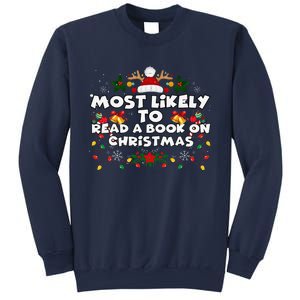 Funny Xmas Pajamas Most Likely To Read A Book On Christmas Sweatshirt