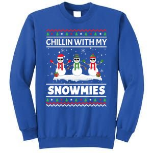 Funny Xmas Pajama Ugly Christmas Chillin With My Snowmies Great Gift Sweatshirt